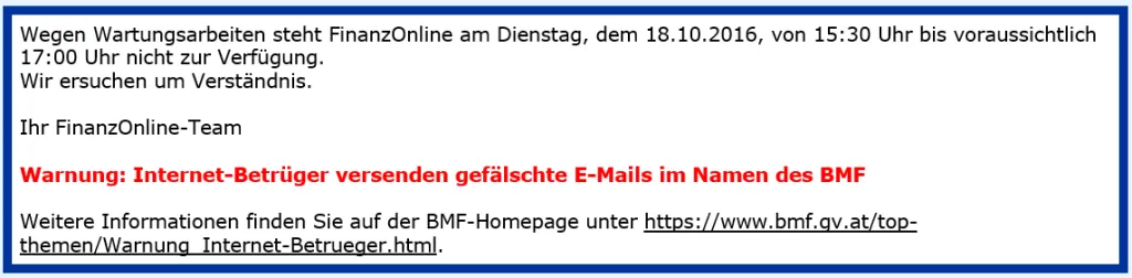 Warnung Internetbetrug BMF